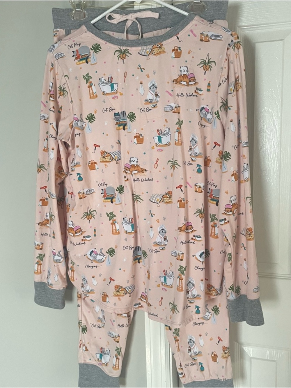 Cuddle Duds Cat Spa soft fleece pajamas size M - Picture 3 of 7